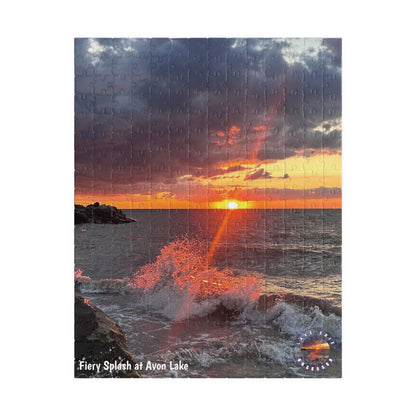 Dazzling Jigsaw Puzzles • "Fiery Splash at Avon Lake" • 110, 252, 520, & 1014-Piece Puzzles