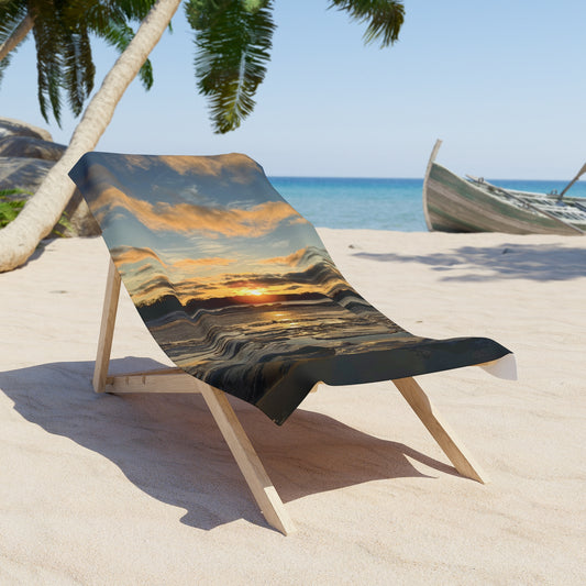 Vibrant Photo Beach Towel • "Icy Sunset" • Relax in Style
