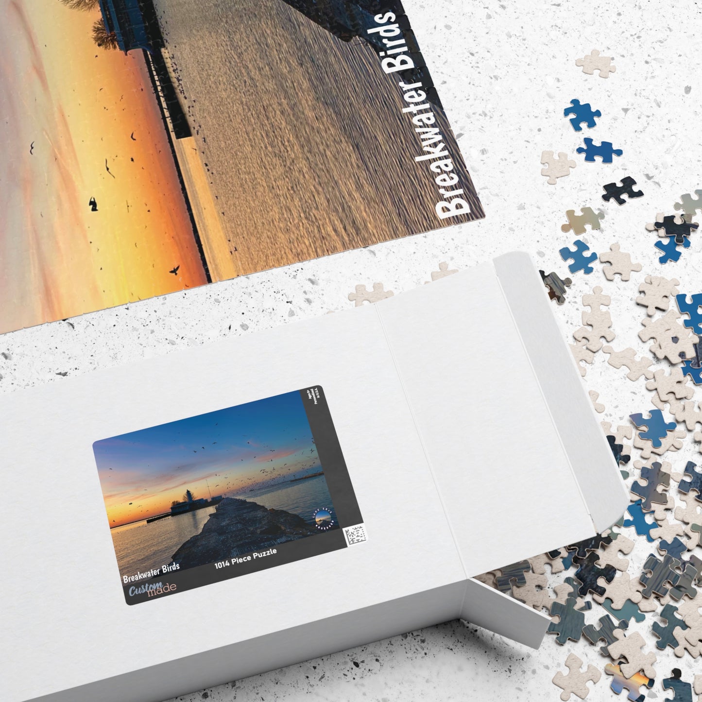 Dazzling Jigsaw Puzzle • "Breakwater Birds" • 110, 252, 520, & 1014-Piece Puzzles