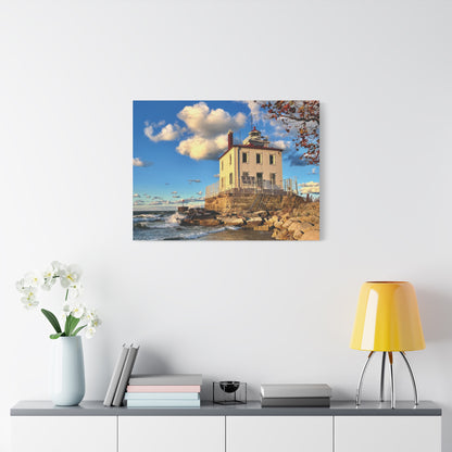 Colorful Canvas Print • "Fairport Harbor West Breakwater Light" • Vertical or Horizontal orientations • Sizes from 8"x10" to 30"x40"