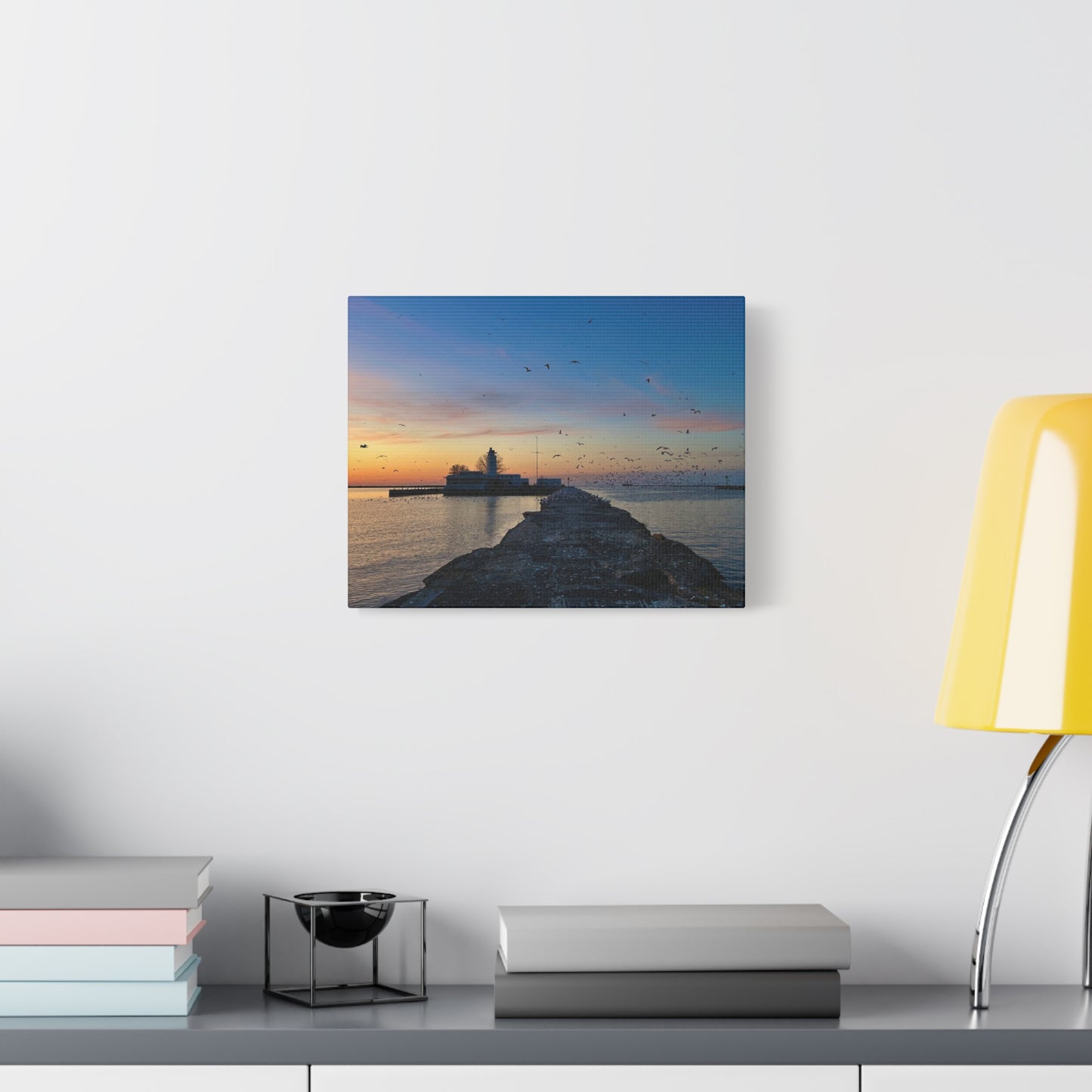 Colorful Canvas Print • "Breakwater Birds" • Vertical or Horizontal orientations • Sizes from 8"x10" to 30"x40"