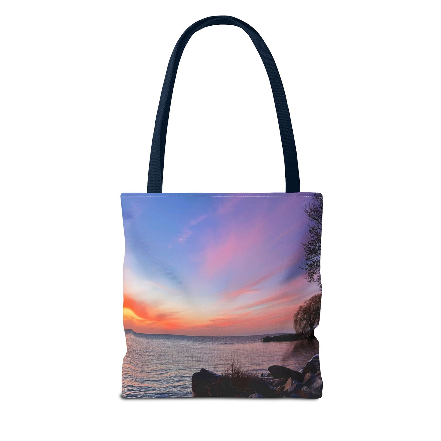Stylish Photo Tote Bag • "Sunset Orange" • 5 color handle choices