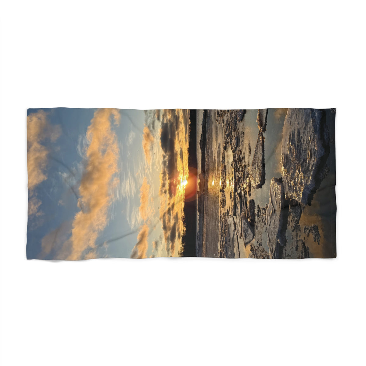 Vibrant Photo Beach Towel • "Icy Sunset" • Relax in Style