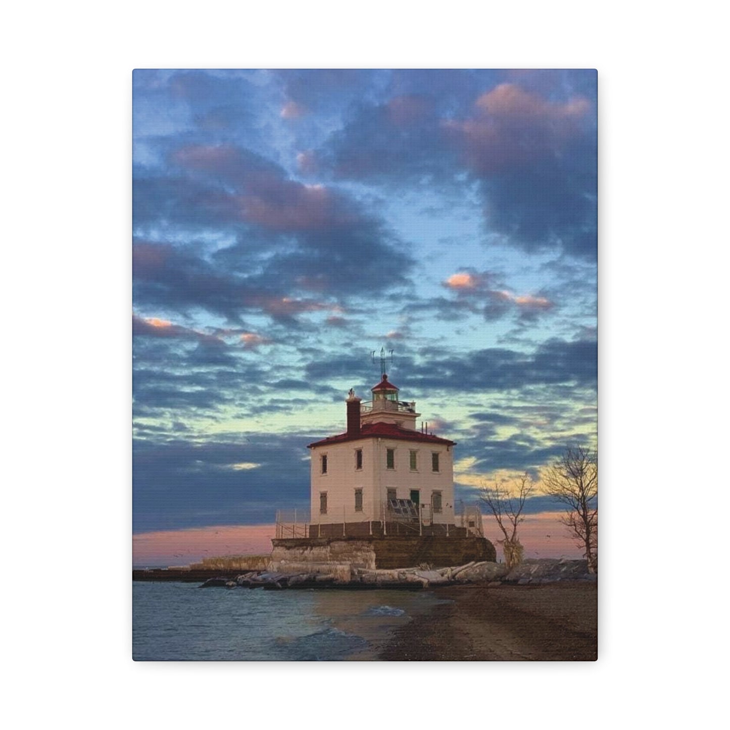 Colorful Canvas Print • "Winter at the Light" • Vertical or Horizontal orientations • Sizes from 8"x10" to 30"x40"
