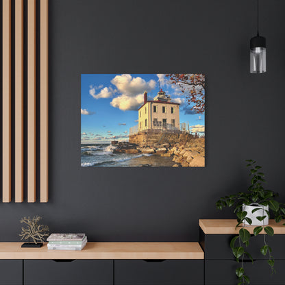 Colorful Canvas Print • "Fairport Harbor West Breakwater Light" • Vertical or Horizontal orientations • Sizes from 8"x10" to 30"x40"