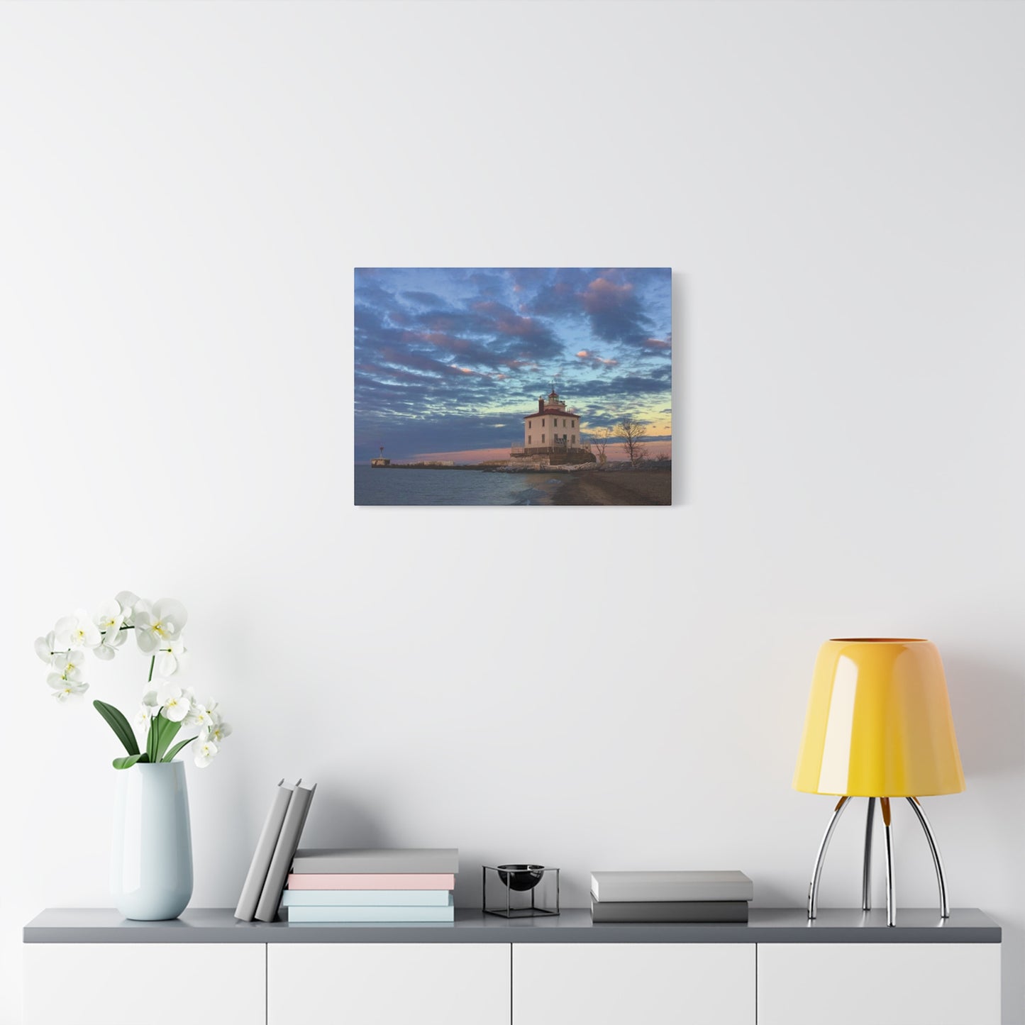 Colorful Canvas Print • "Winter at the Light" • Vertical or Horizontal orientations • Sizes from 8"x10" to 30"x40"