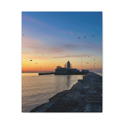 Colorful Canvas Print • "Breakwater Birds" • Vertical or Horizontal orientations • Sizes from 8"x10" to 30"x40"