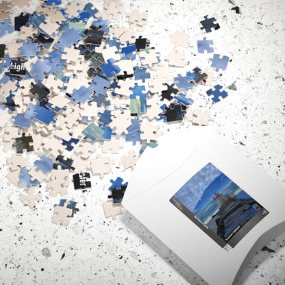 Dazzling Jigsaw Puzzles • "Breakwater Lighthouse" • 110, 252, 520, & 1014-Piece Puzzles for lighthouse lovers