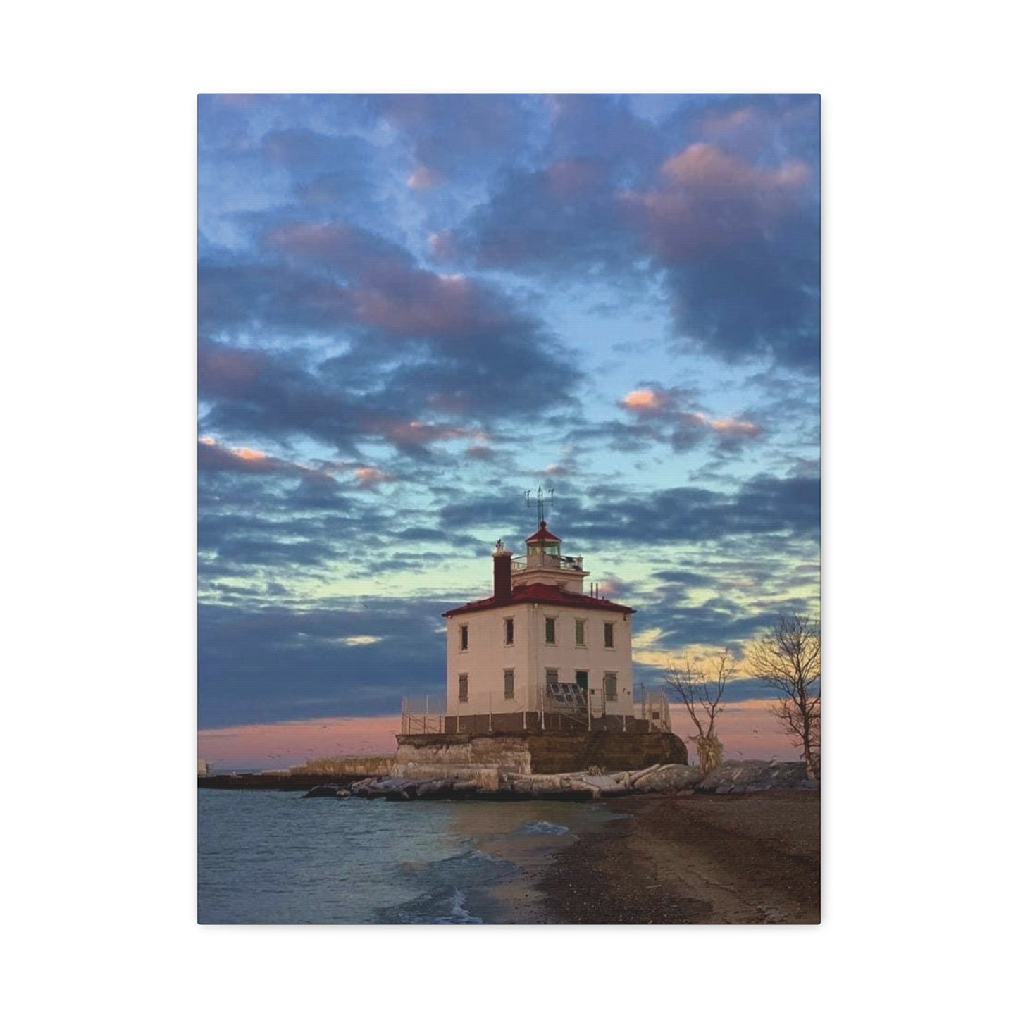 Colorful Canvas Print • "Winter at the Light" • Vertical or Horizontal orientations • Sizes from 8"x10" to 30"x40"