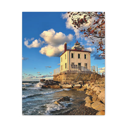 Colorful Canvas Print • "Fairport Harbor West Breakwater Light" • Vertical or Horizontal orientations • Sizes from 8"x10" to 30"x40"