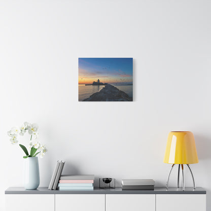 Colorful Canvas Print • "Breakwater Birds" • Vertical or Horizontal orientations • Sizes from 8"x10" to 30"x40"
