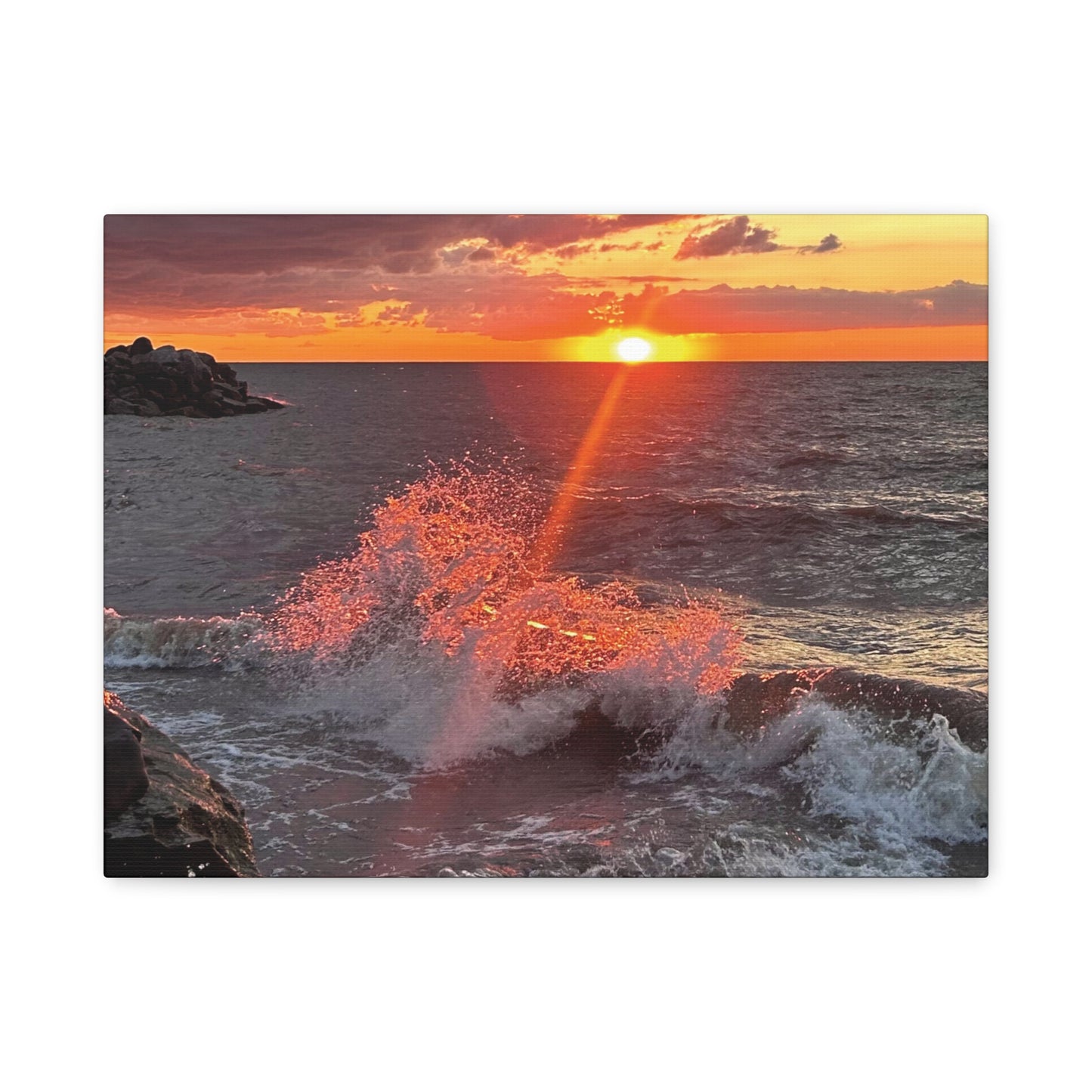 Colorful Canvas Print • "Fiery Splash at Avon Lake" • Vertical or Horizontal orientations • Sizes from 8"x10" to 30"x40"