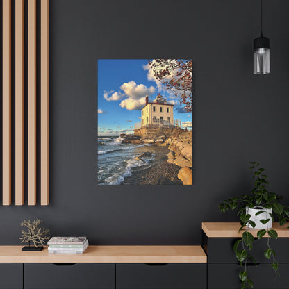 Colorful Canvas Print • "Fairport Harbor West Breakwater Light" • Vertical or Horizontal orientations • Sizes from 8"x10" to 30"x40"