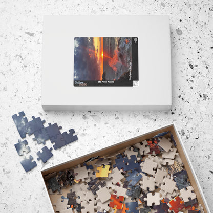 Dazzling Jigsaw Puzzles • "Fiery Splash at Avon Lake" • 110, 252, 520, & 1014-Piece Puzzles