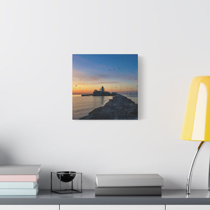 Colorful Canvas Print • "Breakwater Birds" • Vertical or Horizontal orientations • Sizes from 8"x10" to 30"x40"