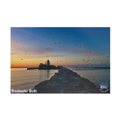 Dazzling Jigsaw Puzzle • "Breakwater Birds" • 110, 252, 520, & 1014-Piece Puzzles