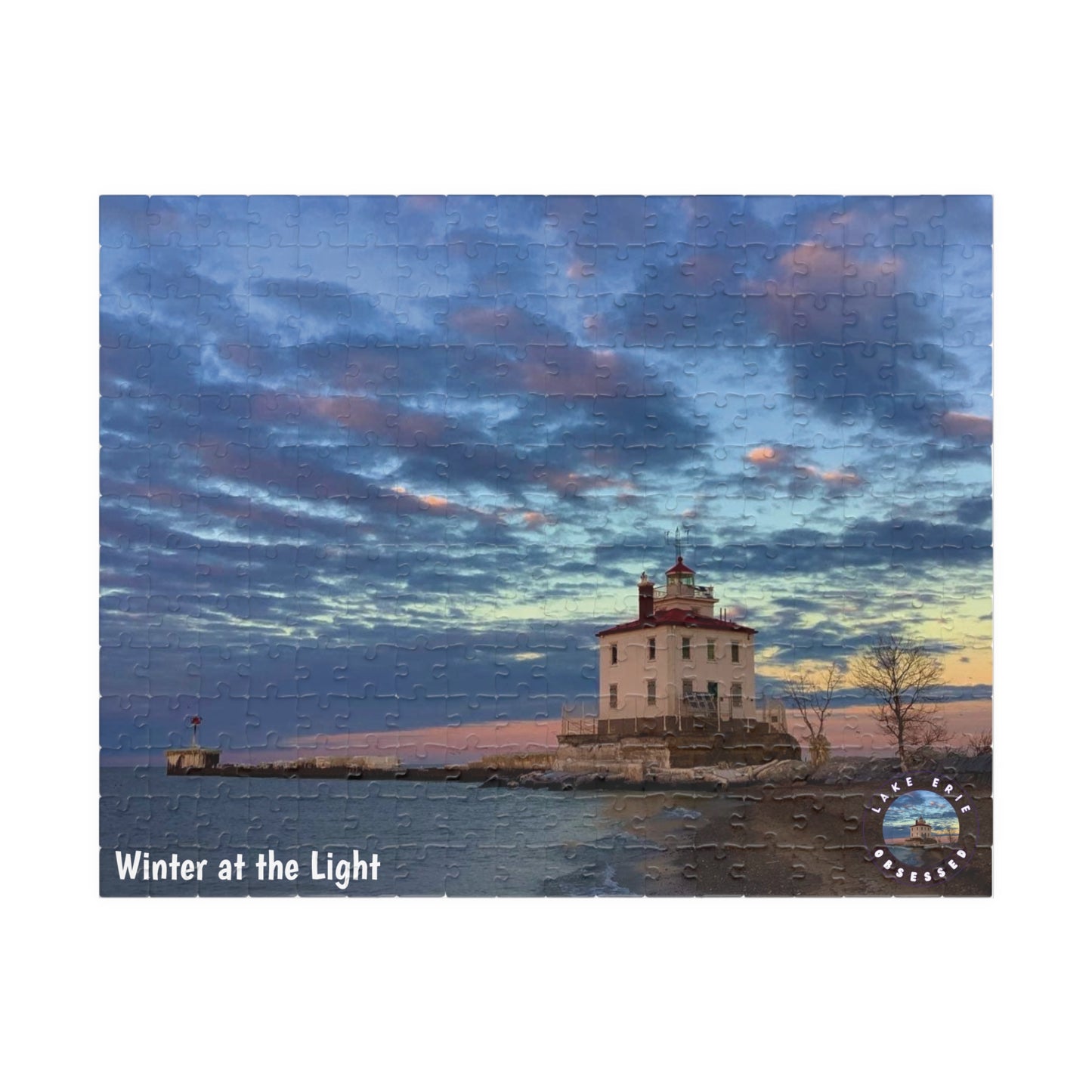Dazzling Jigsaw Puzzle • "Winter at the Light" • 110, 252, 520, & 1014-Piece Puzzles