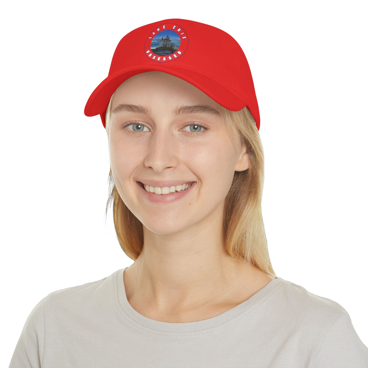 Casual Photo Baseball Cap • "Breakwater Lighthouse" • 7 fabric colors