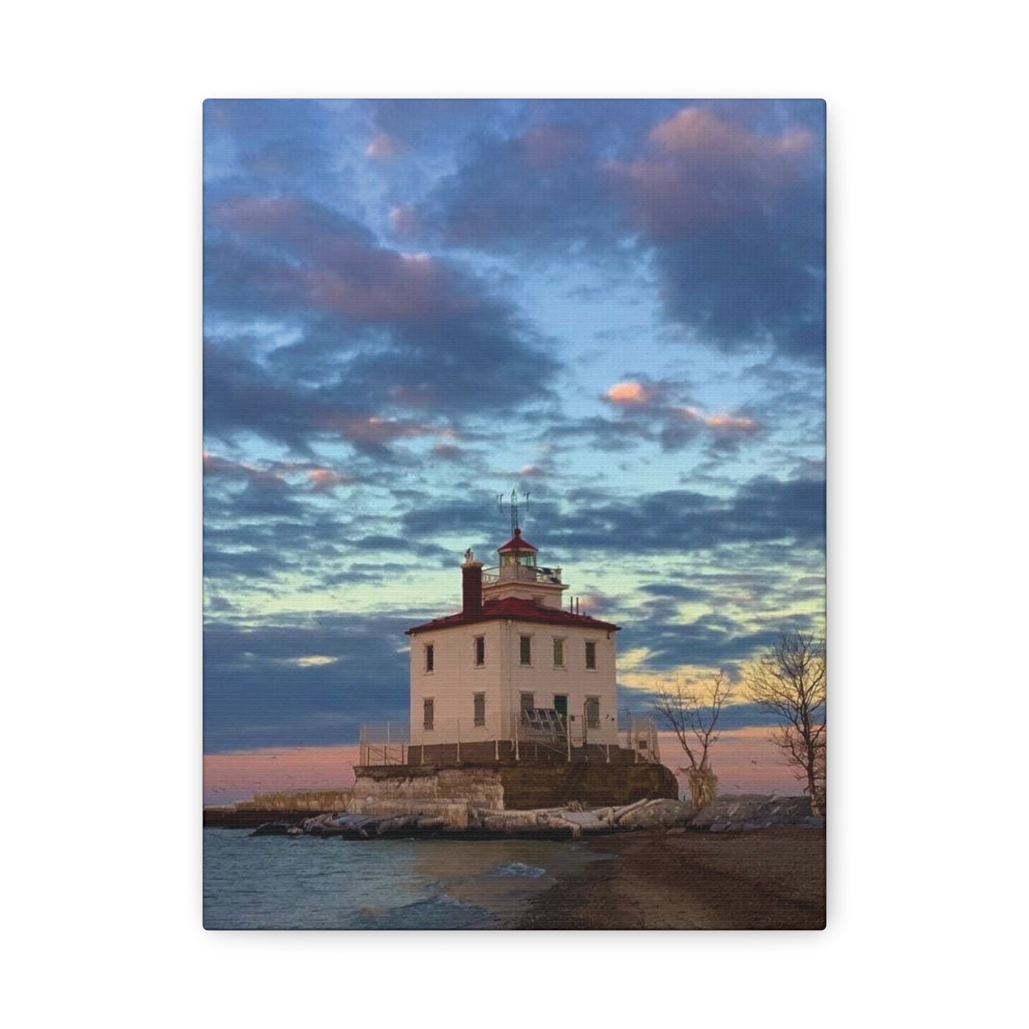 Colorful Canvas Print • "Winter at the Light" • Vertical or Horizontal orientations • Sizes from 8"x10" to 30"x40"