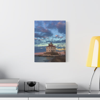 Colorful Canvas Print • "Winter at the Light" • Vertical or Horizontal orientations • Sizes from 8"x10" to 30"x40"