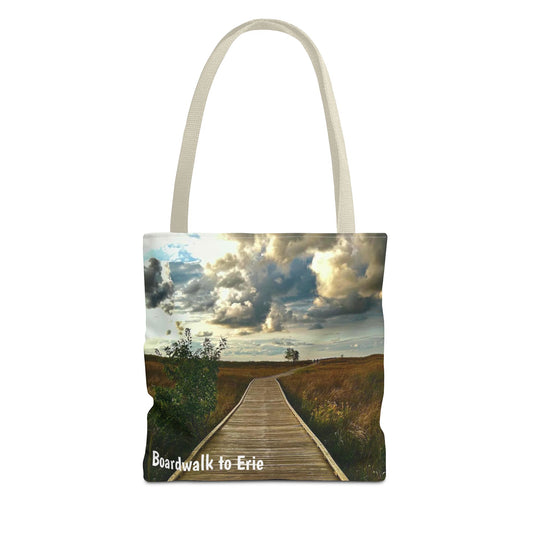 Stylish Photo Tote Bag • "Boardwalk to Erie" • 5 color handle choices