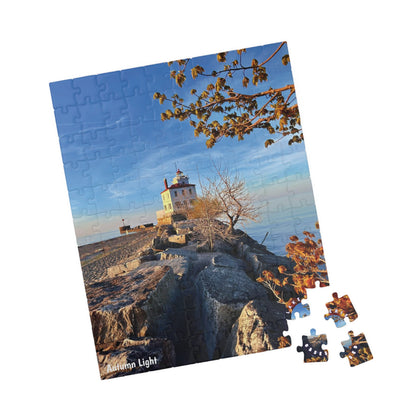 Dazzling Jigsaw Puzzles • "Autumn Light" • 110, 252, 520, & 1014-Piece Puzzles for lighthouse lovers