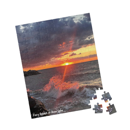 Dazzling Jigsaw Puzzles • "Fiery Splash at Avon Lake" • 110, 252, 520, & 1014-Piece Puzzles