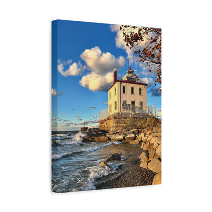 Colorful Canvas Print • "Fairport Harbor West Breakwater Light" • Vertical or Horizontal orientations • Sizes from 8"x10" to 30"x40"