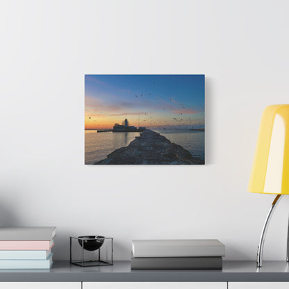 Colorful Canvas Print • "Breakwater Birds" • Vertical or Horizontal orientations • Sizes from 8"x10" to 30"x40"