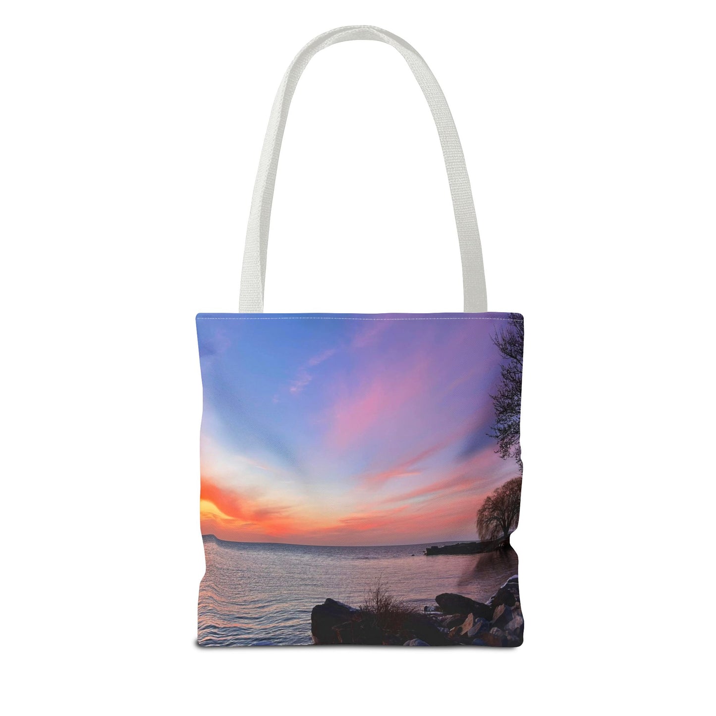 Stylish Photo Tote Bag • "Sunset Orange" • 5 color handle choices