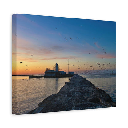 Colorful Canvas Print • "Breakwater Birds" • Vertical or Horizontal orientations • Sizes from 8"x10" to 30"x40"