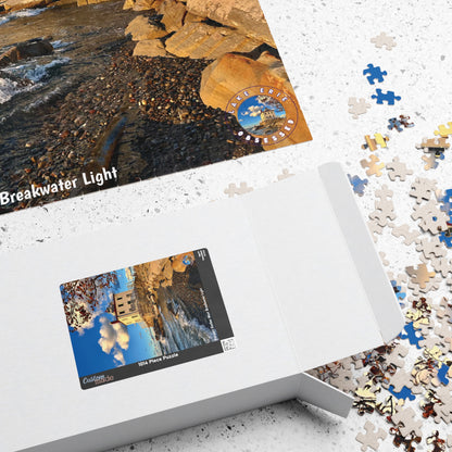 Dazzling Jigsaw Puzzle • "Fairport Harbor West Breakwater Light" • 110, 252, 520, & 1014-Piece Puzzles for Lighthouse Lovers