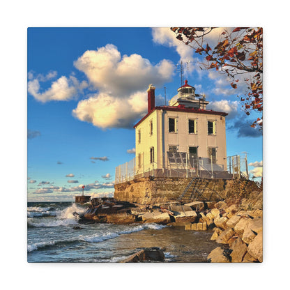 Colorful Canvas Print • "Fairport Harbor West Breakwater Light" • Vertical or Horizontal orientations • Sizes from 8"x10" to 30"x40"