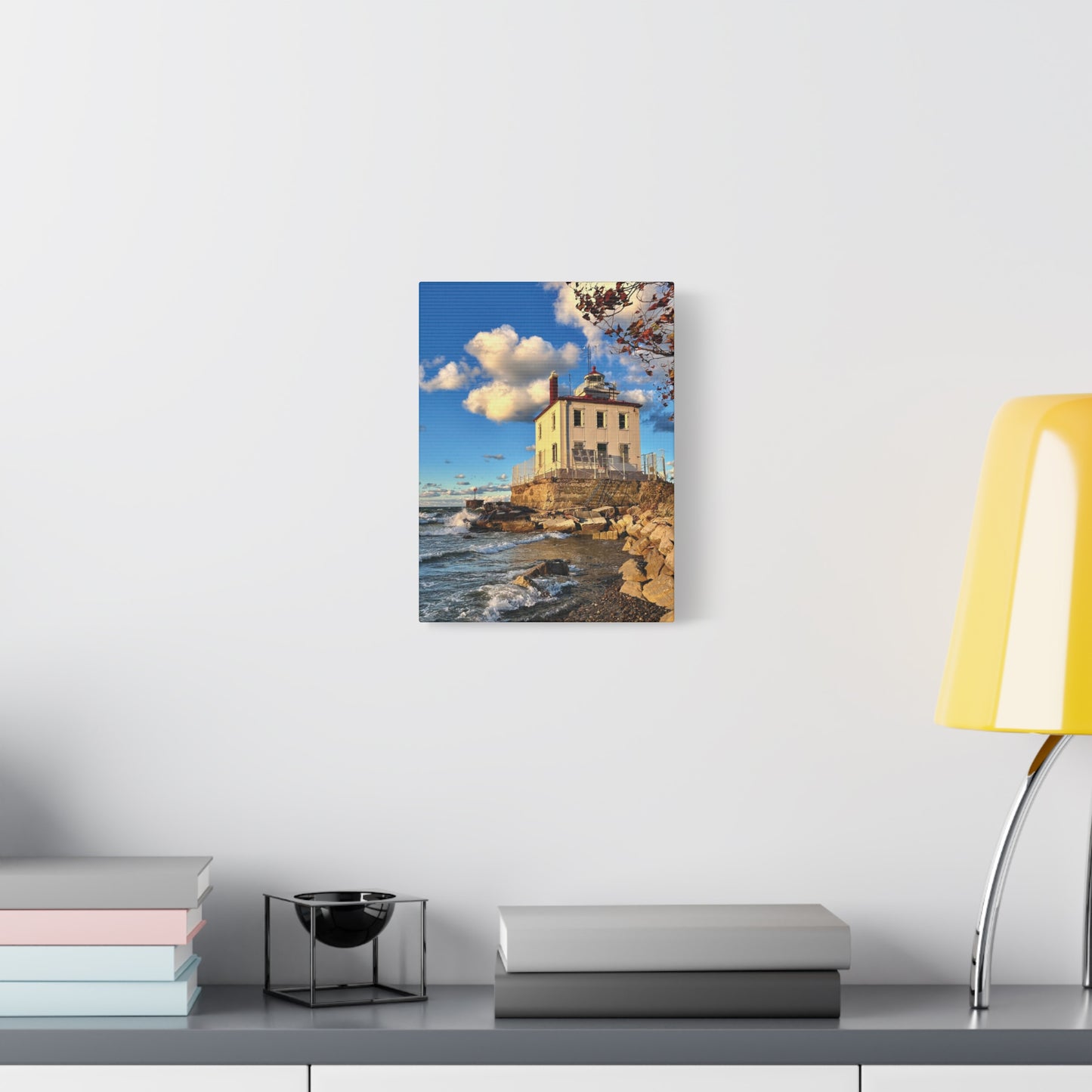 Colorful Canvas Print • "Fairport Harbor West Breakwater Light" • Vertical or Horizontal orientations • Sizes from 8"x10" to 30"x40"