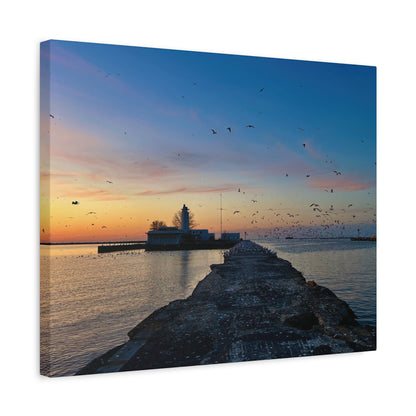 Colorful Canvas Print • "Breakwater Birds" • Vertical or Horizontal orientations • Sizes from 8"x10" to 30"x40"
