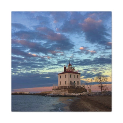 Colorful Canvas Print • "Winter at the Light" • Vertical or Horizontal orientations • Sizes from 8"x10" to 30"x40"