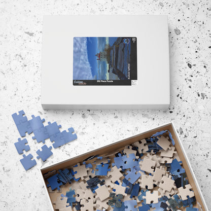 Dazzling Jigsaw Puzzles • "Breakwater Lighthouse" • 110, 252, 520, & 1014-Piece Puzzles for lighthouse lovers