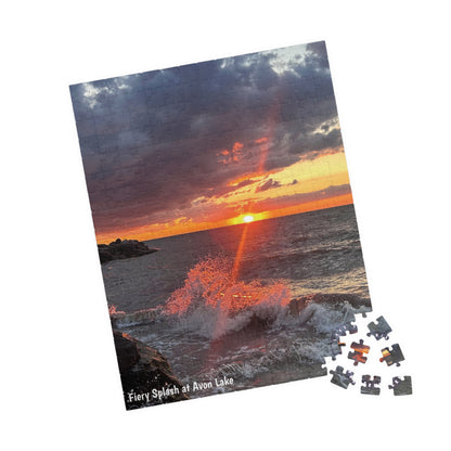 Dazzling Jigsaw Puzzles • "Fiery Splash at Avon Lake" • 110, 252, 520, & 1014-Piece Puzzles