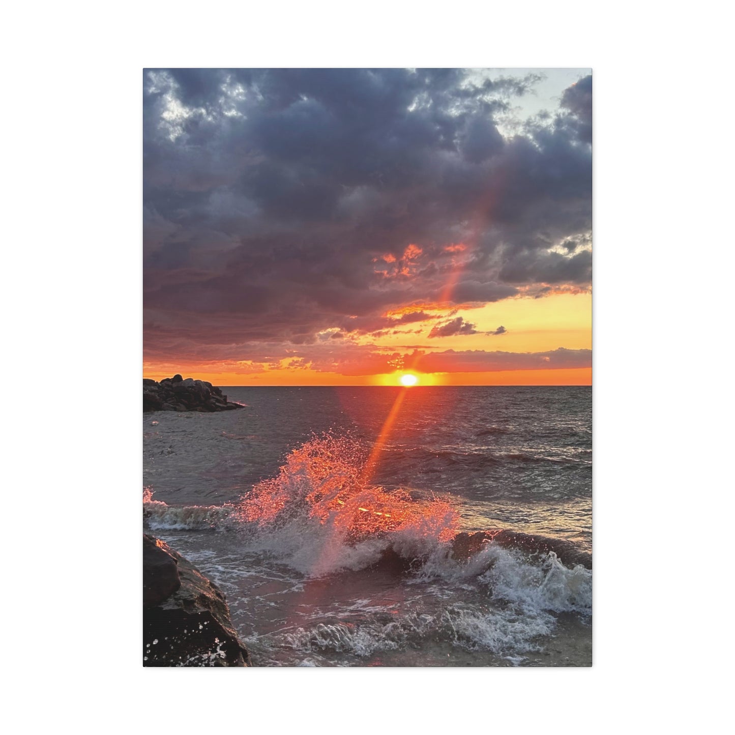 Colorful Canvas Print • "Fiery Splash at Avon Lake" • Vertical or Horizontal orientations • Sizes from 8"x10" to 30"x40"