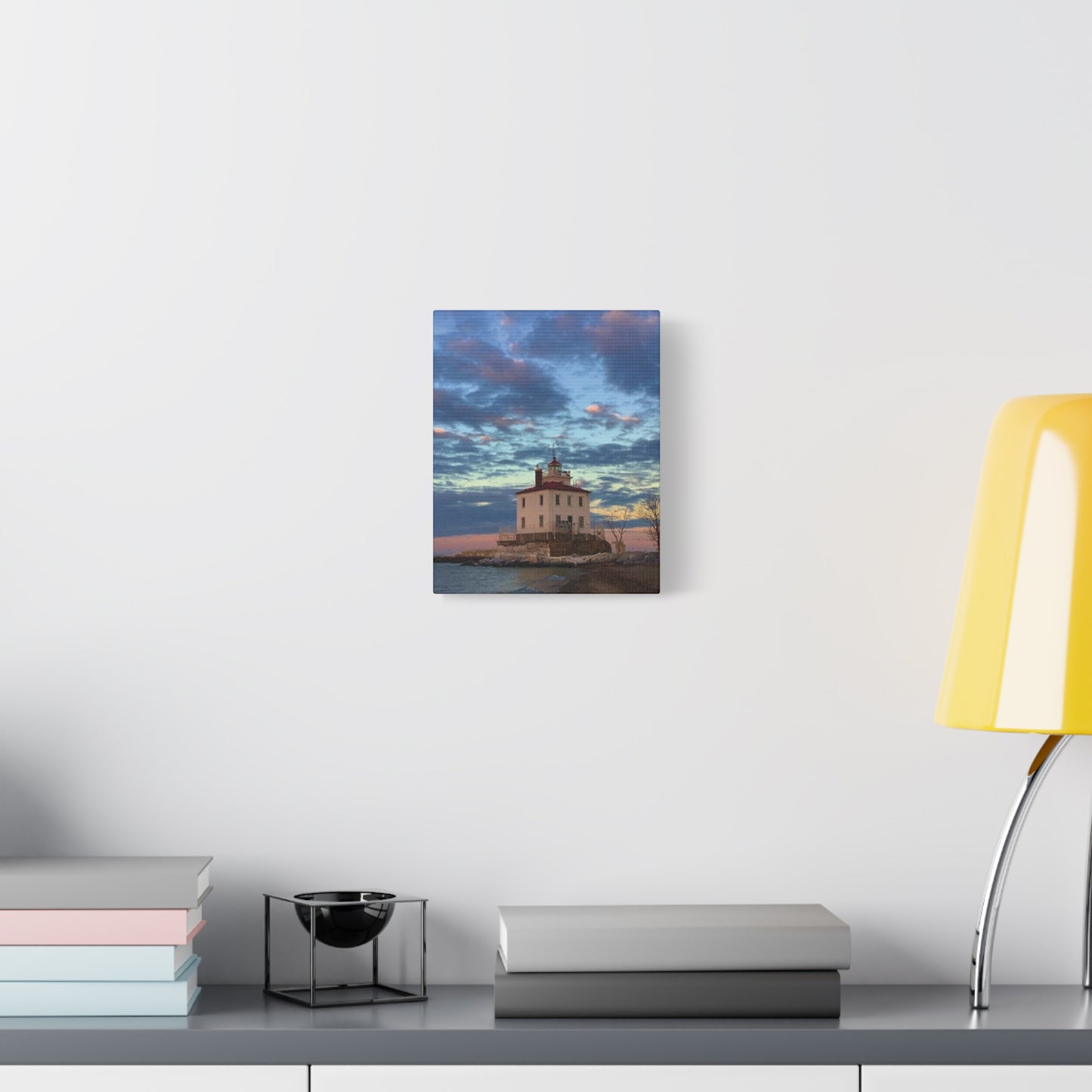 Colorful Canvas Print • "Winter at the Light" • Vertical or Horizontal orientations • Sizes from 8"x10" to 30"x40"