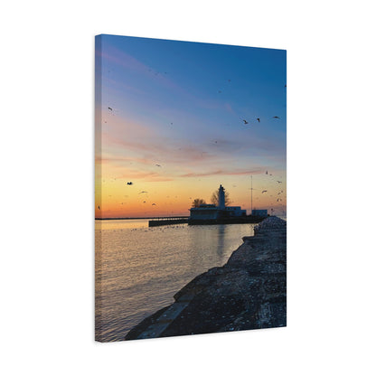 Colorful Canvas Print • "Breakwater Birds" • Vertical or Horizontal orientations • Sizes from 8"x10" to 30"x40"
